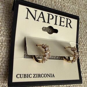 Napier Gold-Tone Cubic Zirconia Mini Hoop Earrings